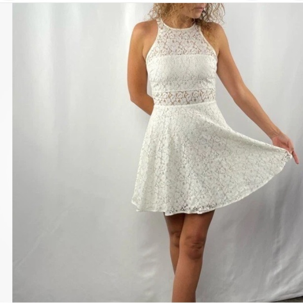 Likely‎ Ivory Lace Fit and Flare Mini Dress, Size 2